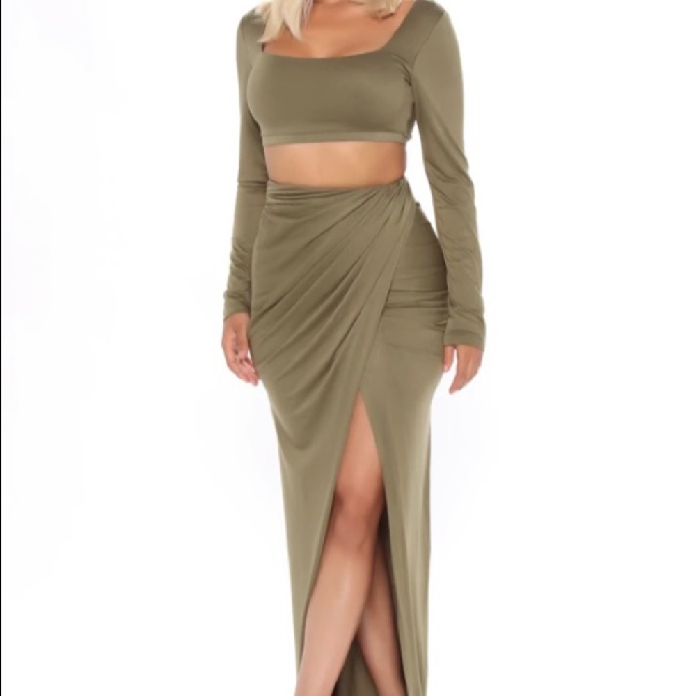 Olive Two piece Maxi Dress